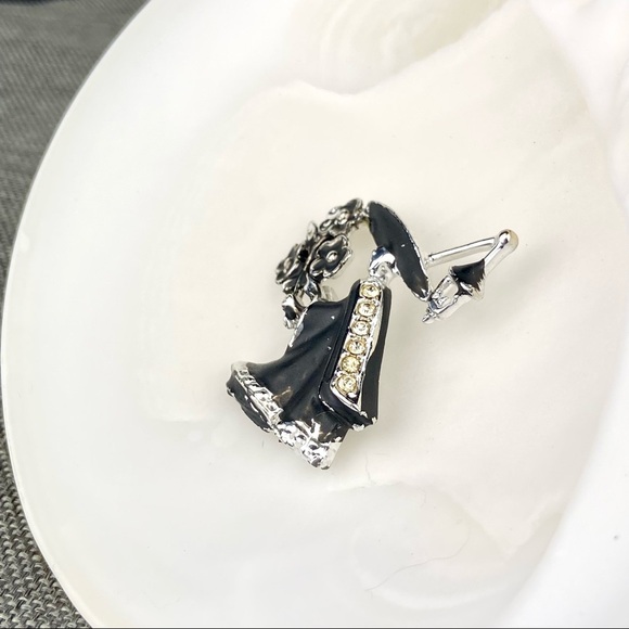 VINTAGE Mourning Pin Death Remember Honoring Brooch - Picture 4 of 5